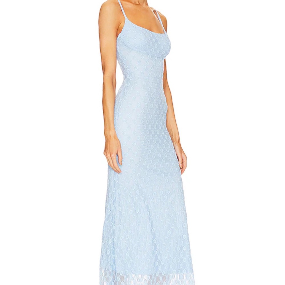 Bardot mesh floral dress in baby blue